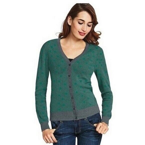 NWT CAbi Muted Polka Dot V-neck Sweater Small - Picture 16 of 16